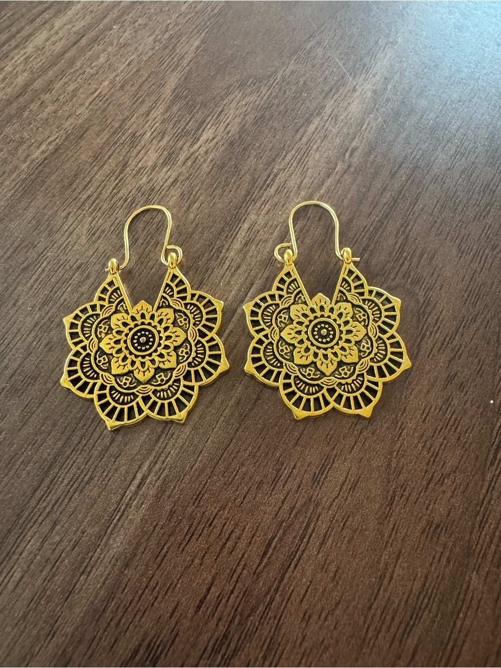 EARTHBOUND Gold Filigree Mandala Drop Earrings